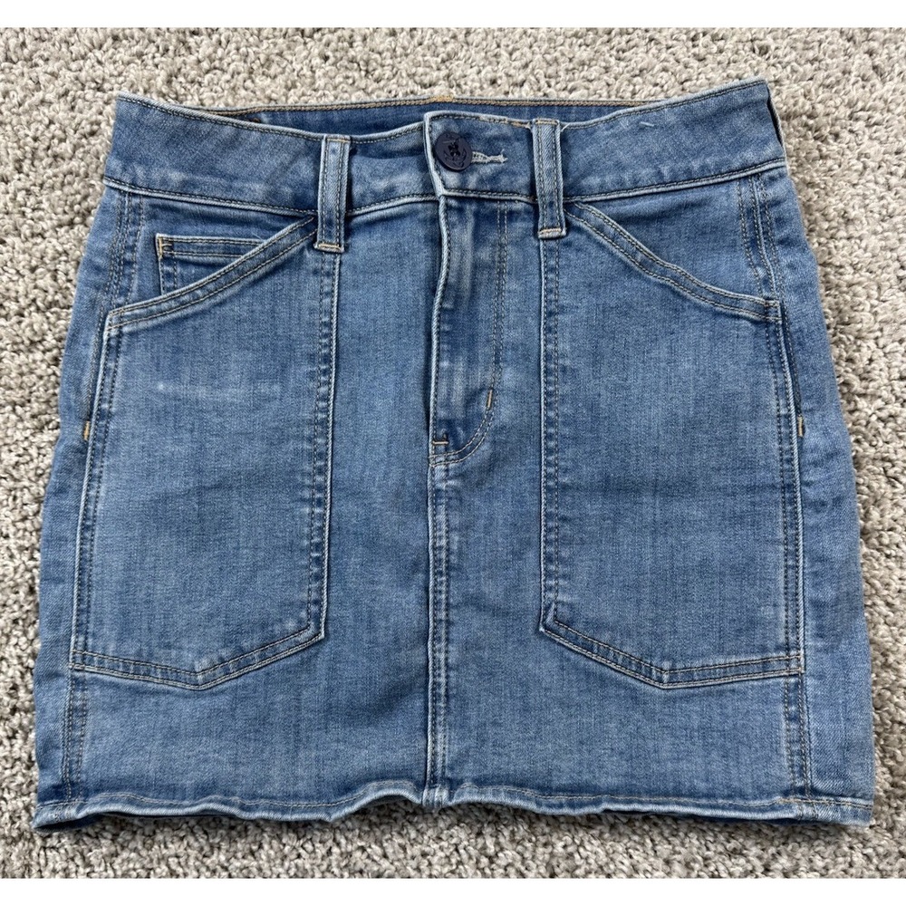 American Eagle Hi Rise Mini Skirt‎ Denim Jean Womens 2 Regular